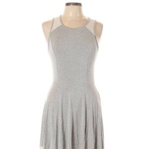 Ella Moss Solid Gray Dress with White Mesh~ Med.